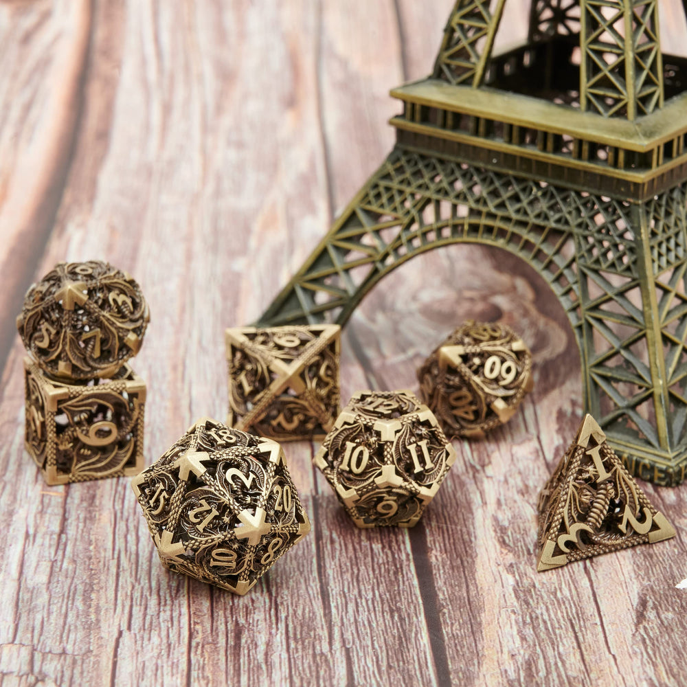 UONUOT polished metal dice offer tactile heft and durable finish