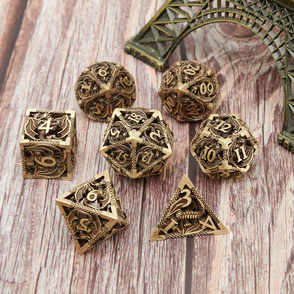 UONUOT skull style metal dice for dramatic RPG storytelling