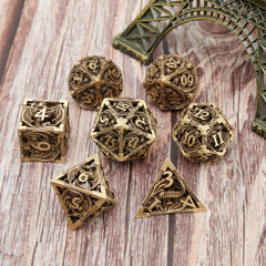 UONUOT skull style metal dice for dramatic RPG storytelling