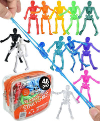 UpBrands stretchy skeleton toy shows 3.75 inch size for easy classroom rewards.