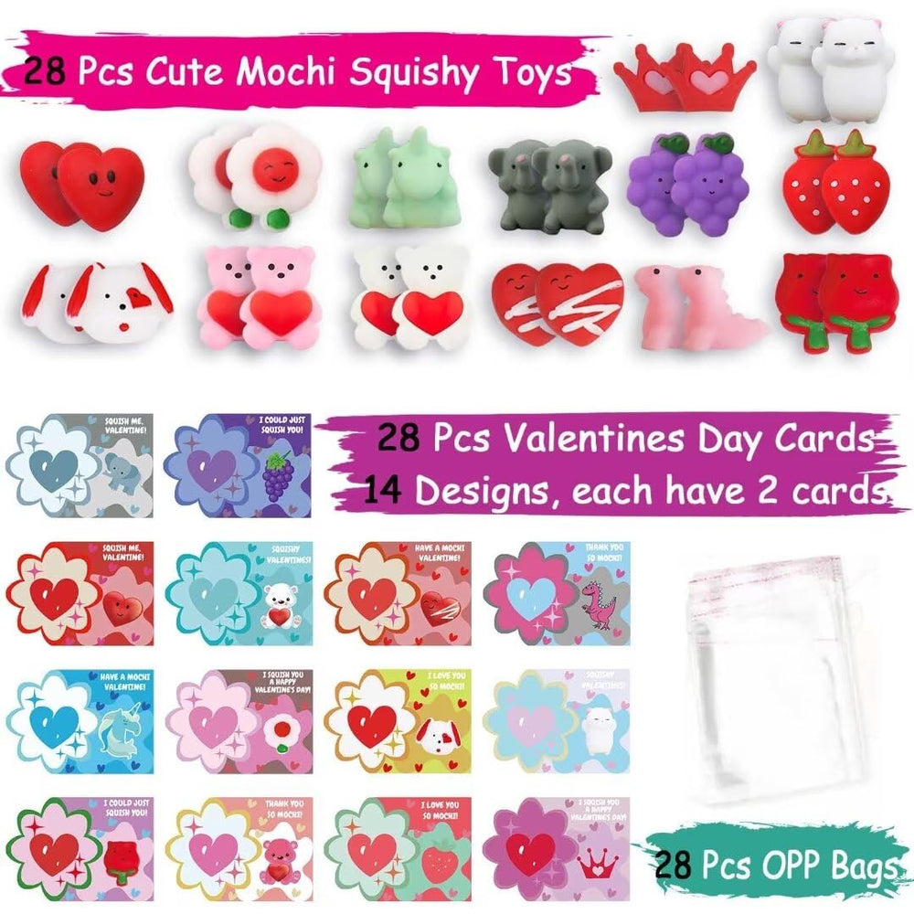 UPINLOOK valentines cards with squishy toys, multiple styles, perfect for school exchanges and celebration.