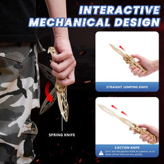 UPLIKE 3D wooden knife puzzle side view showing compact, durable build