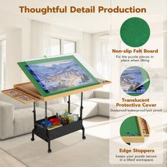 Upvercy drawers with adjustable dividers organize puzzle pieces by color or theme.
