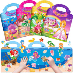 Uranus&No.1 four-set sticker books with double-sided scenes fuel toddler imagination