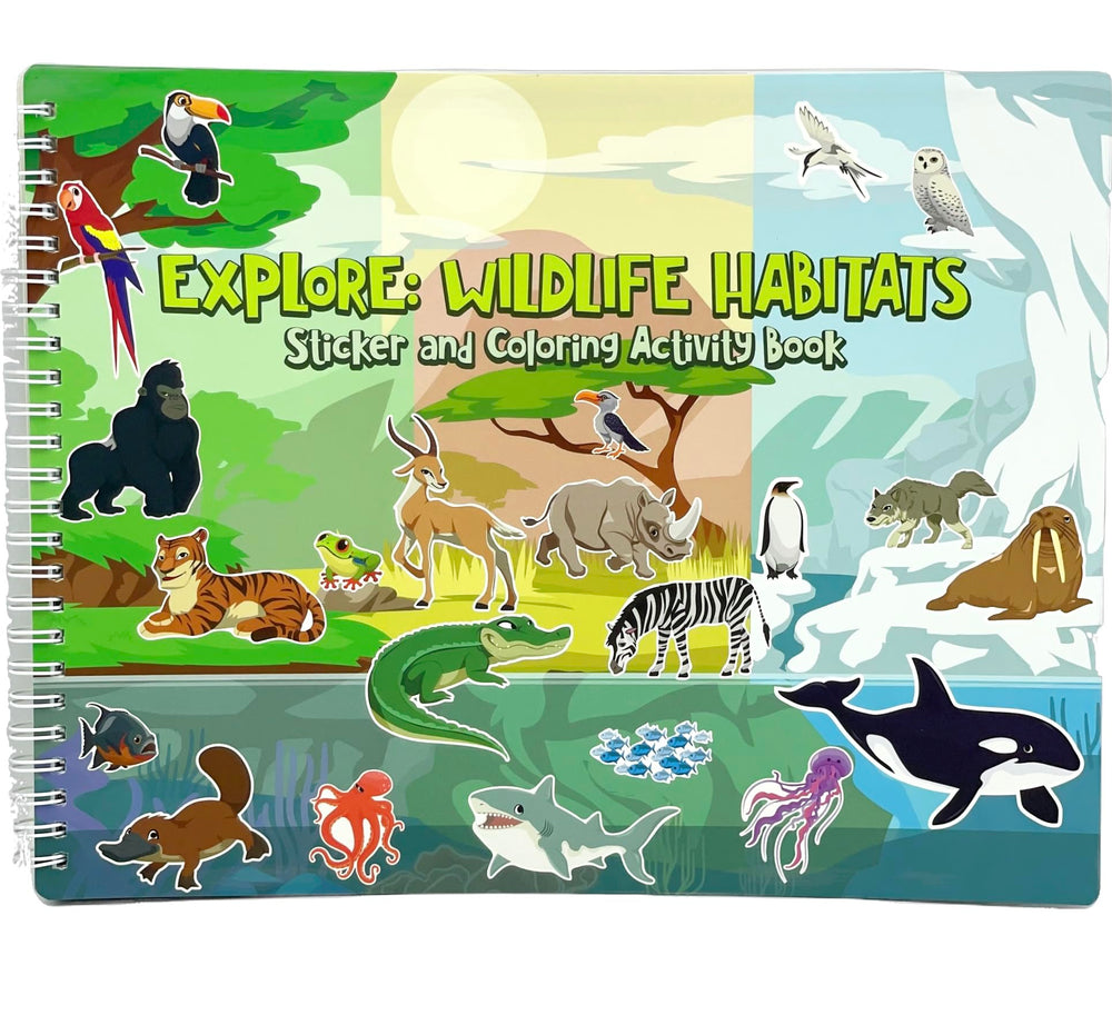Urban Supply Co Animal Habitats Sticker Book cover — inviting first look at learning adventures.