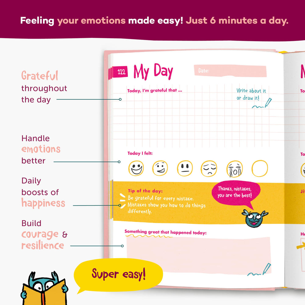 UrBestSelf 6-Minute Kids Diary prompt pages provide bite-sized reflections for calmer moments.