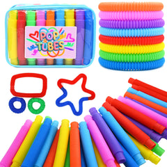 UrChoice Pop Tubes display colorful colors ideal for color sorting and sensory exploration.