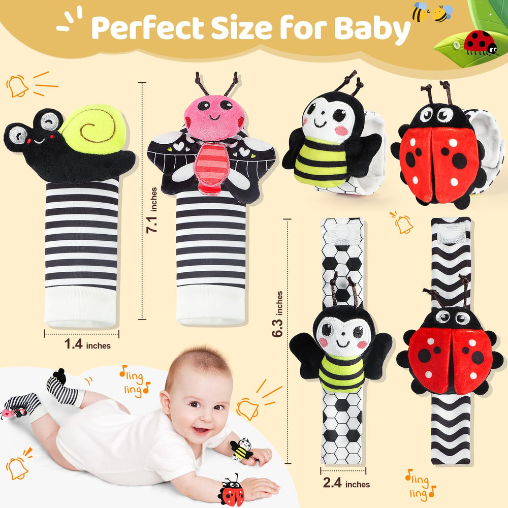 URMYWO sock rattle featuring animal charm encourages reaching and kicking