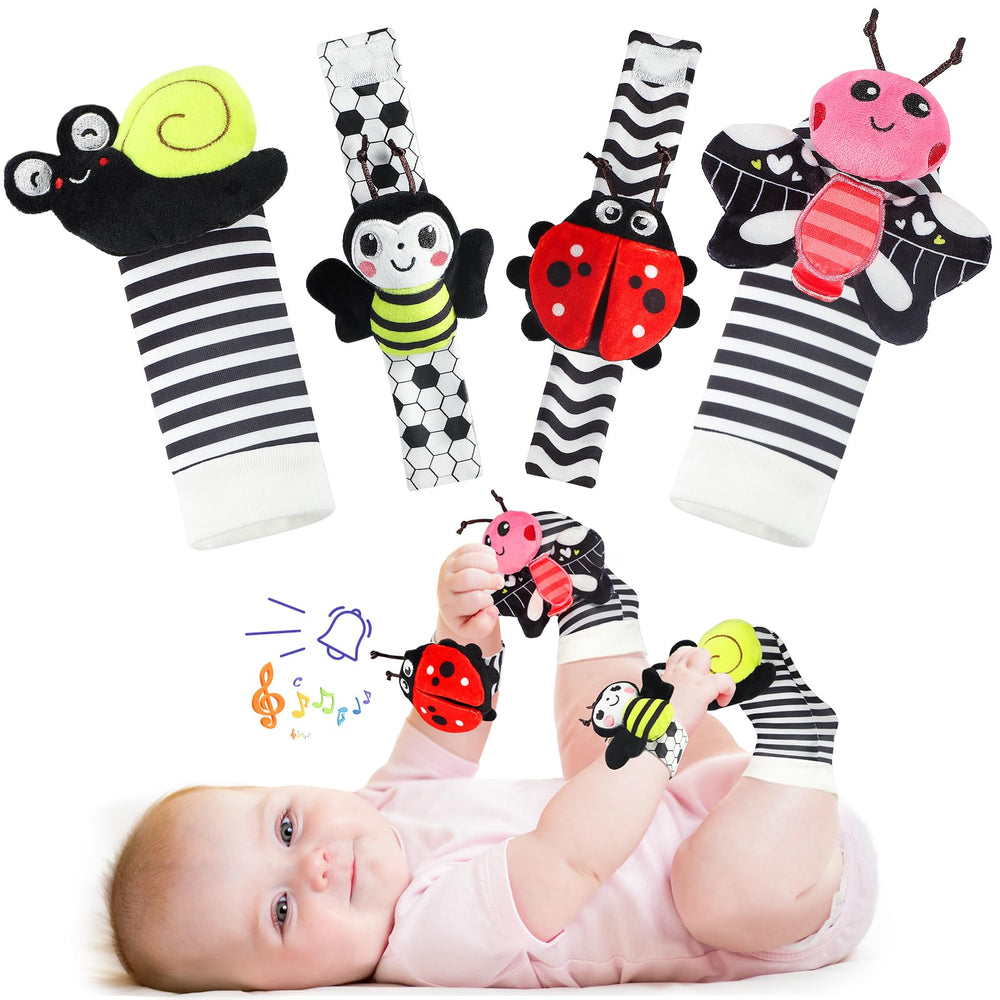 URMYWO wrist rattle with animal face invites gentle play and focus