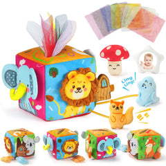 URMYWO Baby Tissue Box Toy offers tactile exploration and early fine motor skill development.