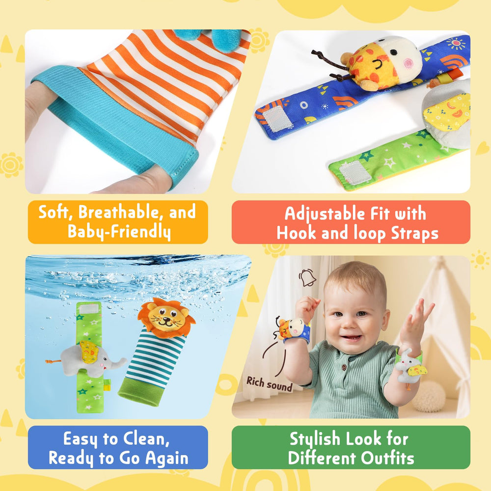 URMYWO toys feature vibrant colors and friendly faces to support visual tracking.
