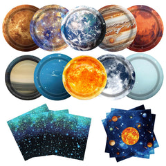 UROINEPA space plates with planet designs for a vibrant kids' party
