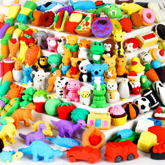 URSKYTOUS 110puzzle-animal-erasers-pack keeps pencils tidy during school activities.