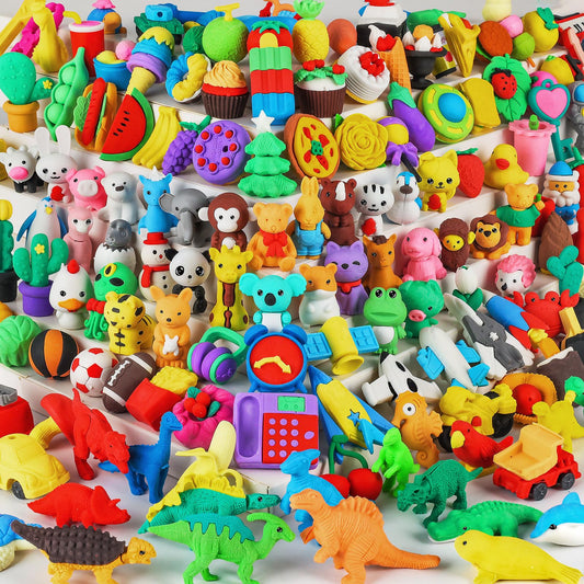 URSKYTOUS 151Pcs Animal Erasers Puzzle Set for classroom rewards and creative play
