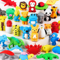 URSKYTOUS 36-piece puzzle animal erasers for classroom rewards and play.