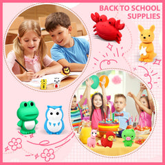 URSKYTOUS 3D eraser desk-pets, compact 1-inch size fits pencil cases.