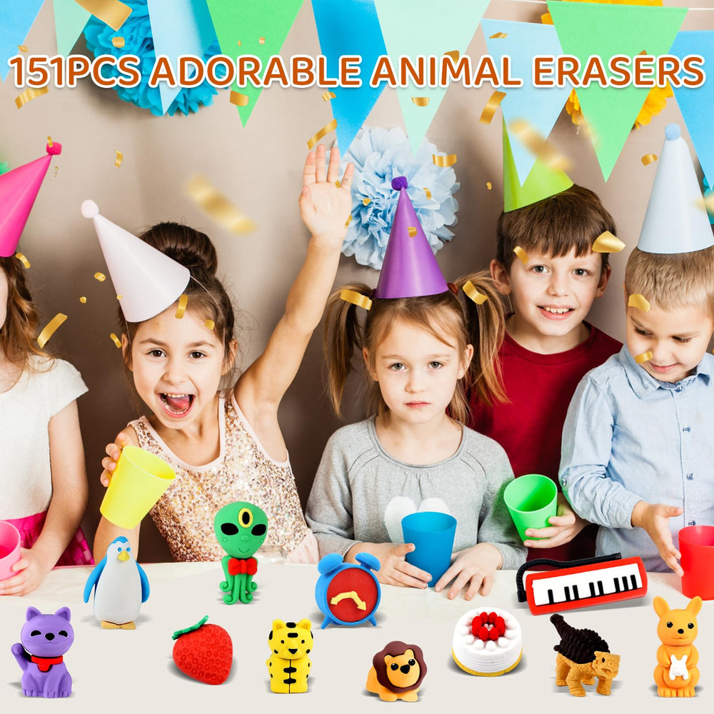 URSKYTOUS Animal Erasers Desk Pets Size fits pencil cases for on-the-go learning