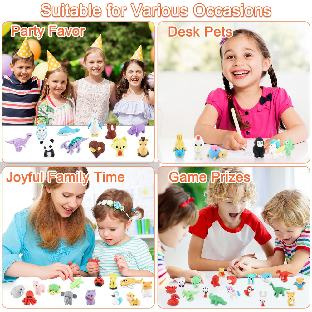 URSKYTOUS sea and jungle animals eraser set invites exploration and pretend play