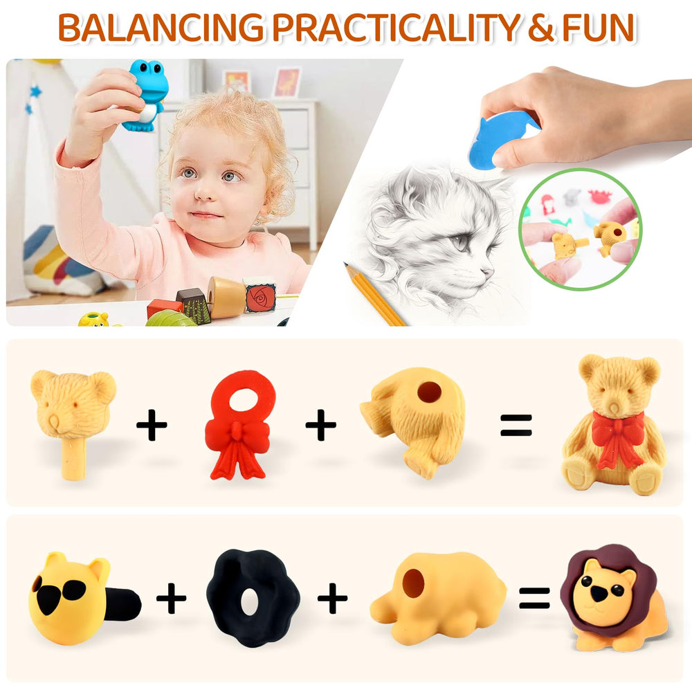 URSKYTOUS zoo animal eraser, great for organization and storytelling.