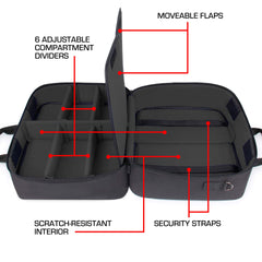USA Gear XL reinforced padded interior — protects cards during travel.