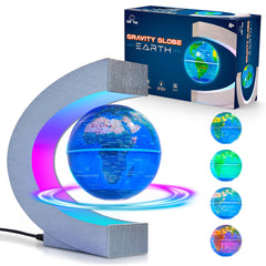 USA Toyz Gravity Globe Earth on a sleek C-frame base with levitating desk appeal