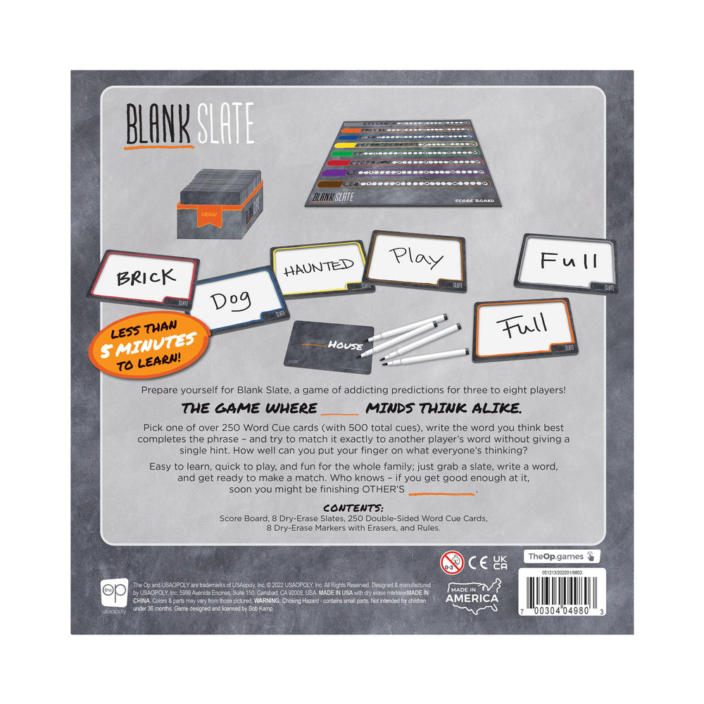 USAOPOLY Blank Slate components neatly organized for play.