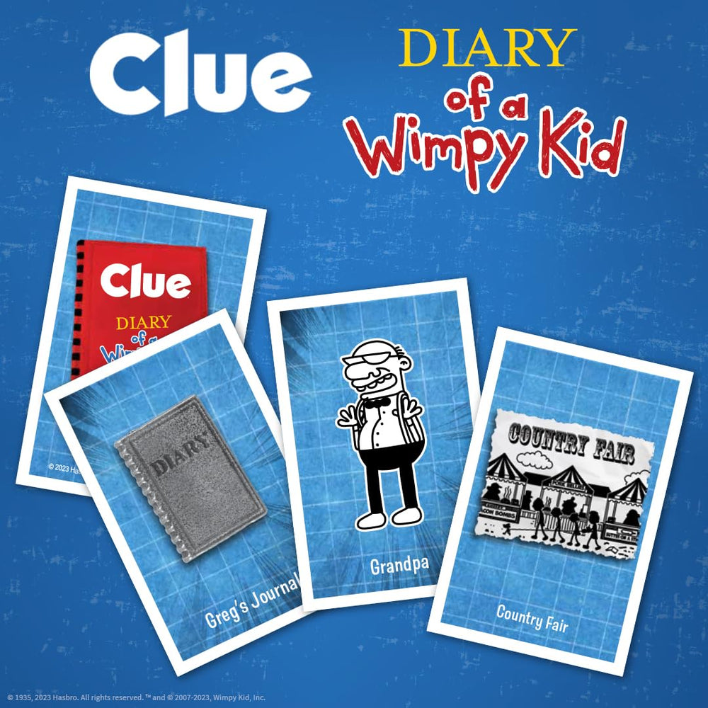 USAOPOLY Clue Diary of a Wimpy Kid intrigue cards spark varied challenges