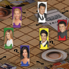 USAOPOLY CLUE Friends intrigue cards fuel suspenseful rounds.