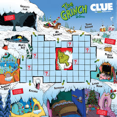 USAOPOLY CLUE Game board illustration festive Whoville setting boosts immersion