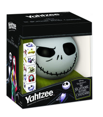 USAOPOLY Disney Yahtzee dice set featuring Jack Skellington icons for family play