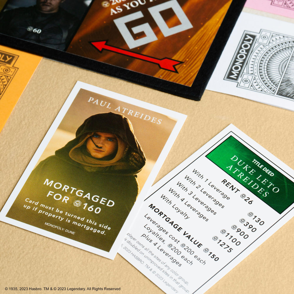 USAOPOLY Dune fate cards reflect twists of destiny.