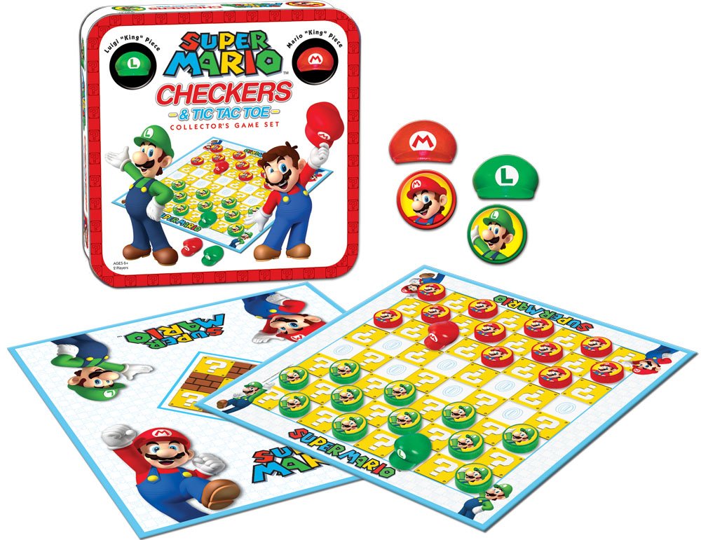 USAOPOLY Mario and Luigi hats with kinging pieces enhance gameplay.