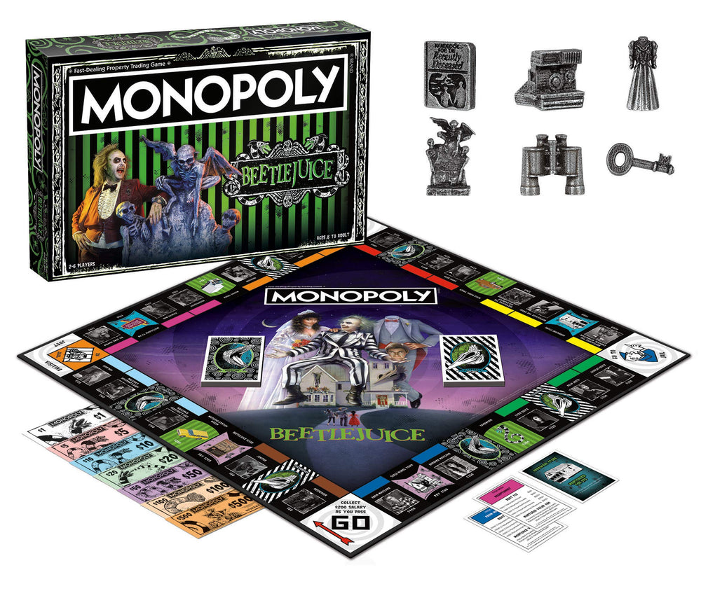 USAOPOLY Beetlejuice box art showcases licensed design for collectors