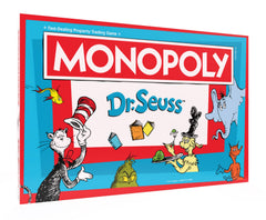 USAOPOLY Monopoly Dr. Seuss board with whimsical artwork for family game night