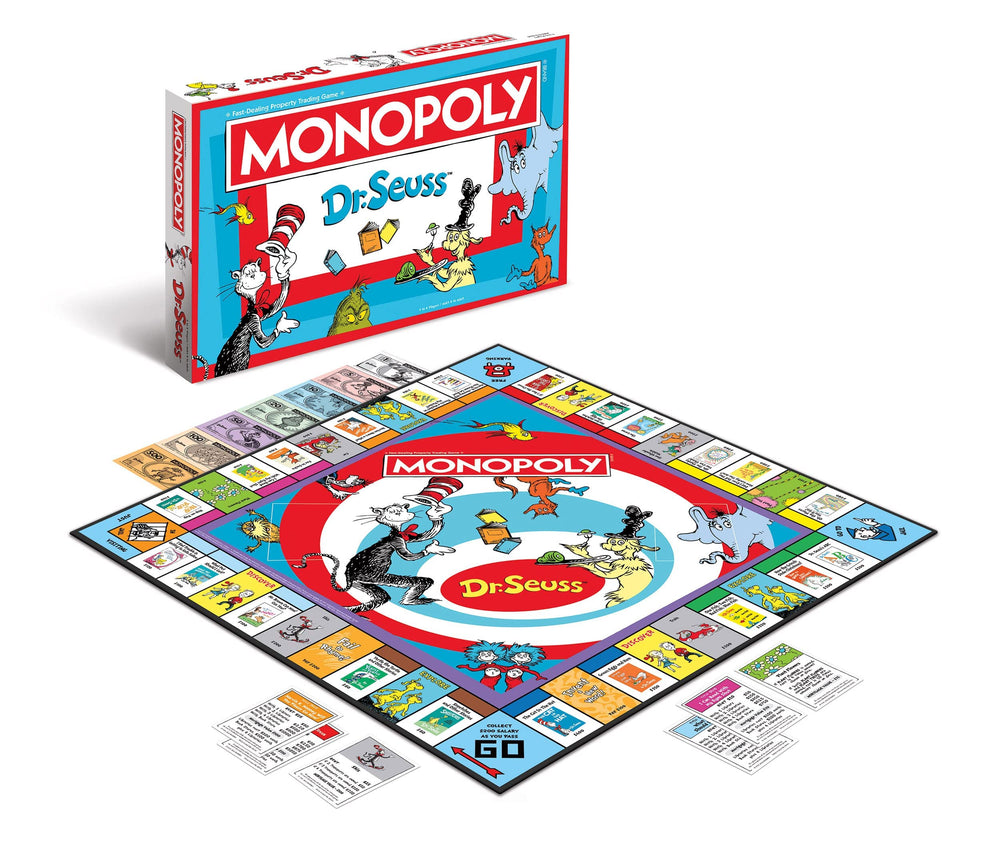 USAOPOLY Monopoly Dr. Seuss tokens featuring iconic characters for fun gameplay