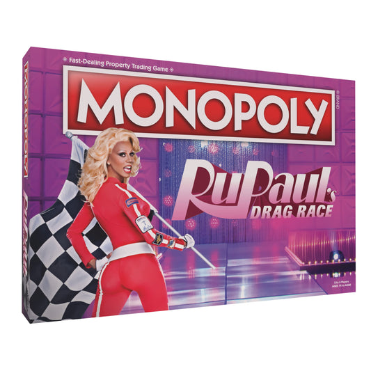 USAOPOLY Monopoly RuPaul's Drag Race board game with iconic locations for strategic plays