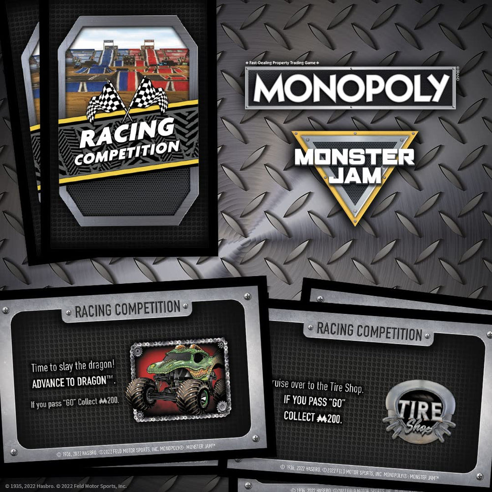 USAOPOLY Monster Jam crushed-car token captures arcade-style action.