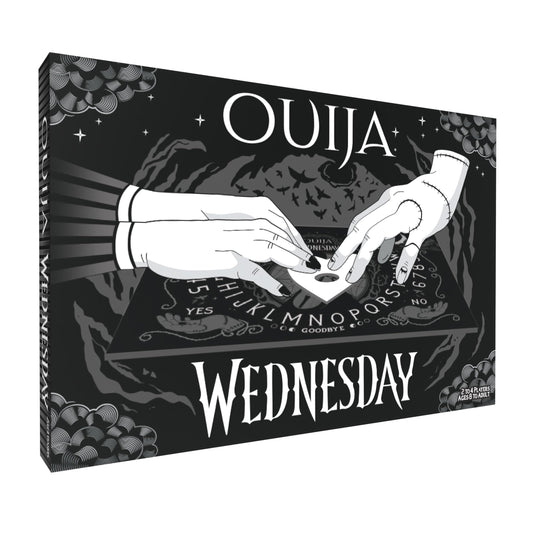 USAOPOLY Ouija: Wednesday glow board enhances spooky gatherings with luminous details.