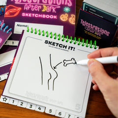 USAOPOLY Telestrations After Dark recommended for ages 18 and up.