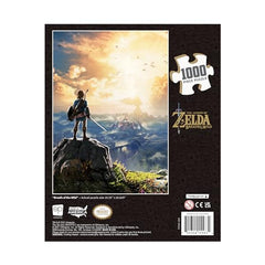 USAOPOLY Zelda Breath of the Wild Hyrule Field scene—vibrant colors ideal for a family puzzle night.