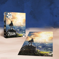 USAOPOLY Zelda Breath of the Wild bright cover art—full-color scene that inspires display after completion.