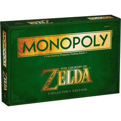 USAOPOLY Zelda Monopoly Collector Edition box, ideal for Zelda-themed game nights.