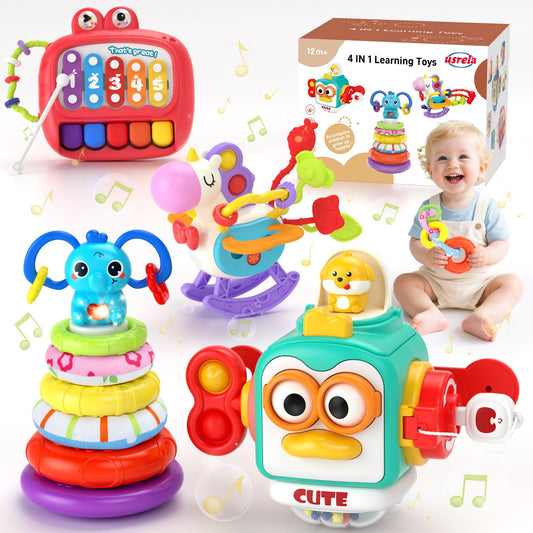 Usrela 4-in-1 baby toy pack shot supports comprehensive early learning.