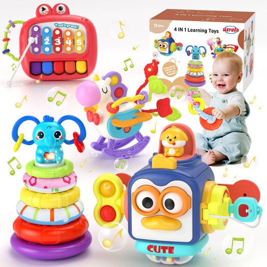 Usrela Busy Cube 4in1 with six play modes for tactile exploration and motor skills