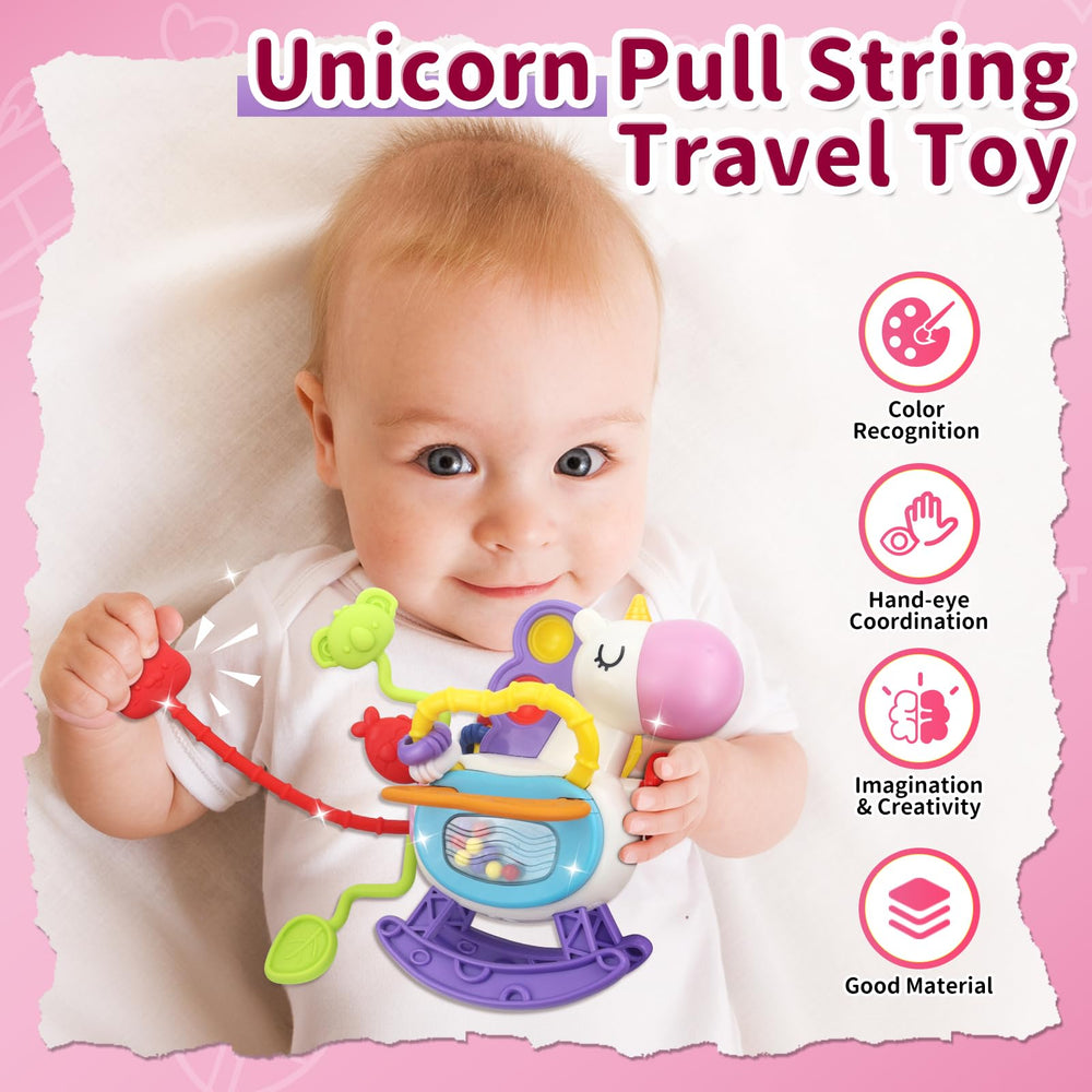 Usrela busy cube sensory toy featuring buttons and switches for motor play