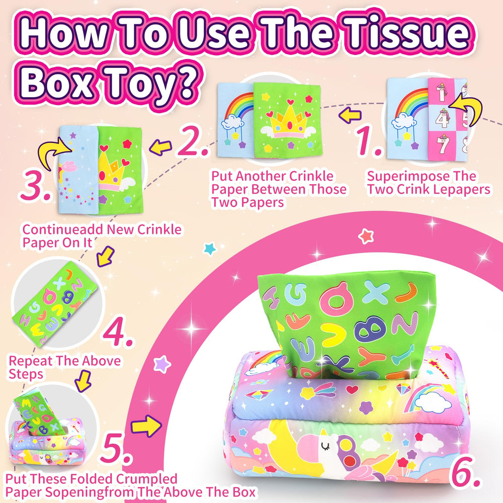 usrela tissue box toy colorful silk scarves aid color recognition