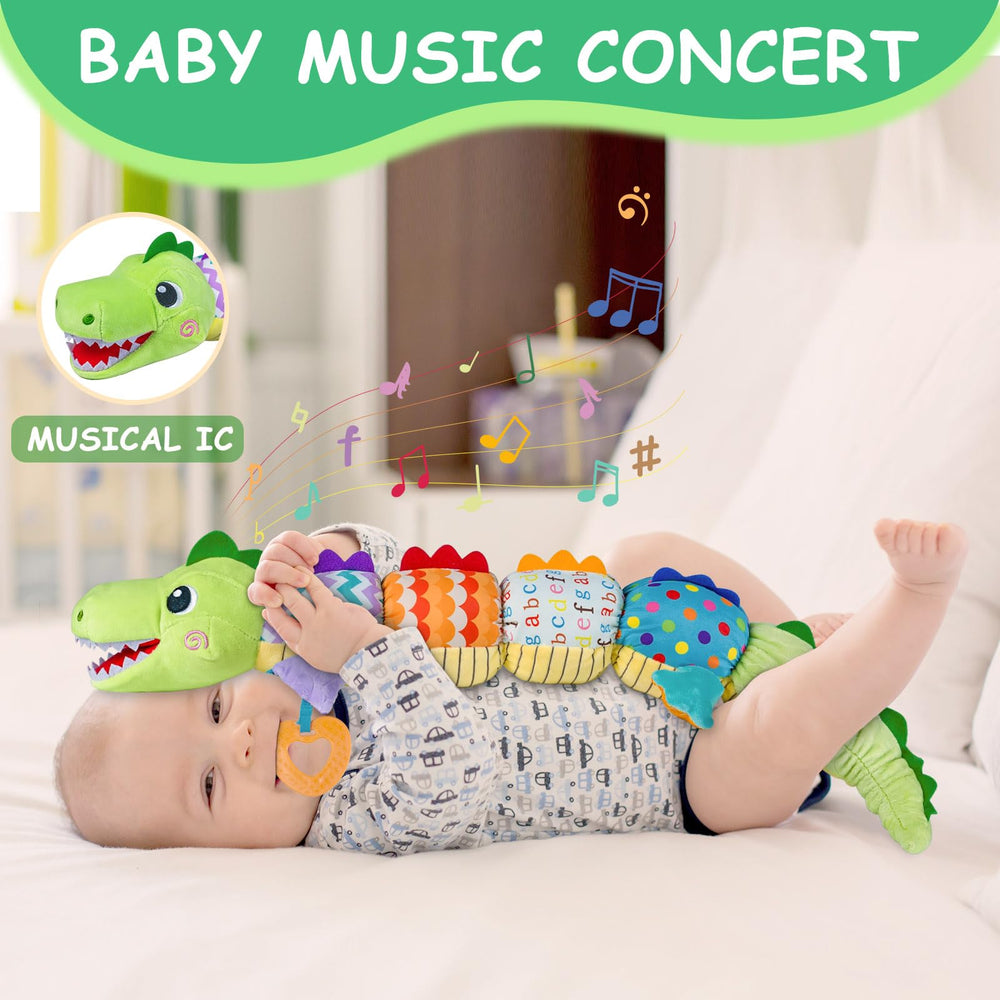 Ussybaby caterpillar crocodile toy textures close-up showcases multi-sensory appeal for early exploration.