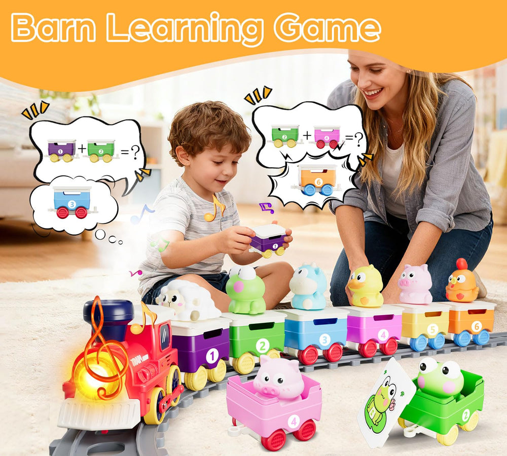Utrena Train with Detachable Roofs supports role play and tidy puppet storage after adventures.
