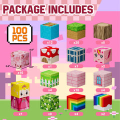 Uucoco magnetic blocks creative manual guide illustrating model-building ideas for kids.