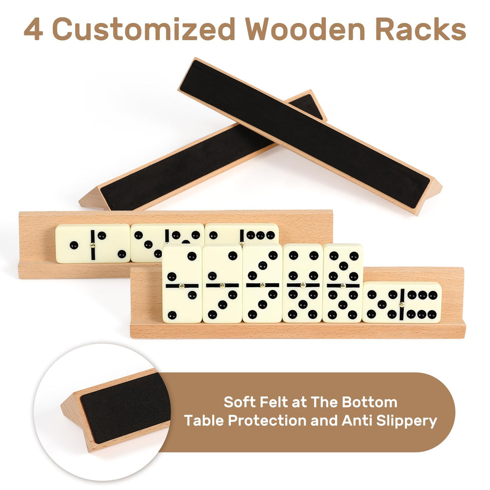 UVCANY four beech wooden racks designed to hold seven tiles each.